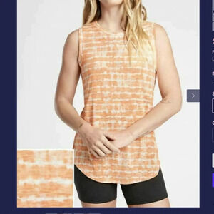 Athleta Warm Sunset Tie-Dye Striped Sleeveless Breezy Tank Size XS